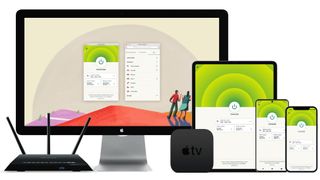 The ExpressVPN app running on desktop and mobile platforms