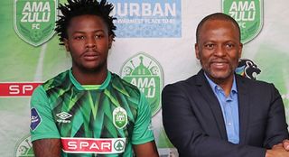 Phakamani Mahlambi with Sandile Zungu, President of AmaZulu 