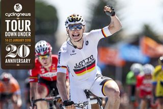 Andre Greipel enjoying one of his 16 Tour Down Under stage wins
