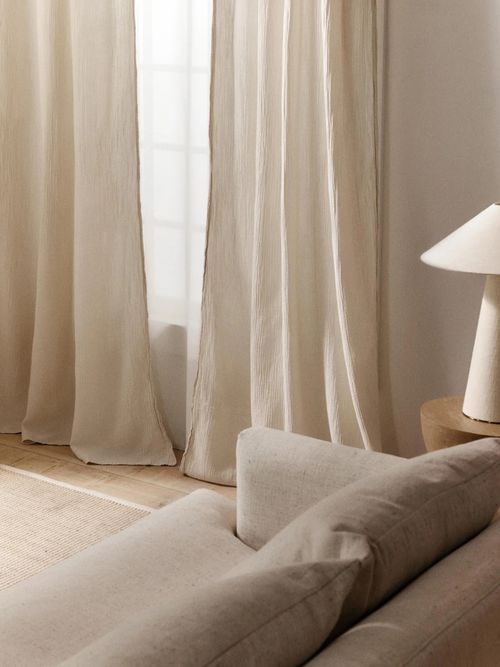 Muslin Sheer Rod Pocket Curtains Malvina - Set of 2