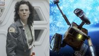 Sigourney Weaver as Ripley in Alien (1979), the titular robot Wall-E in the beloved Pixar film.