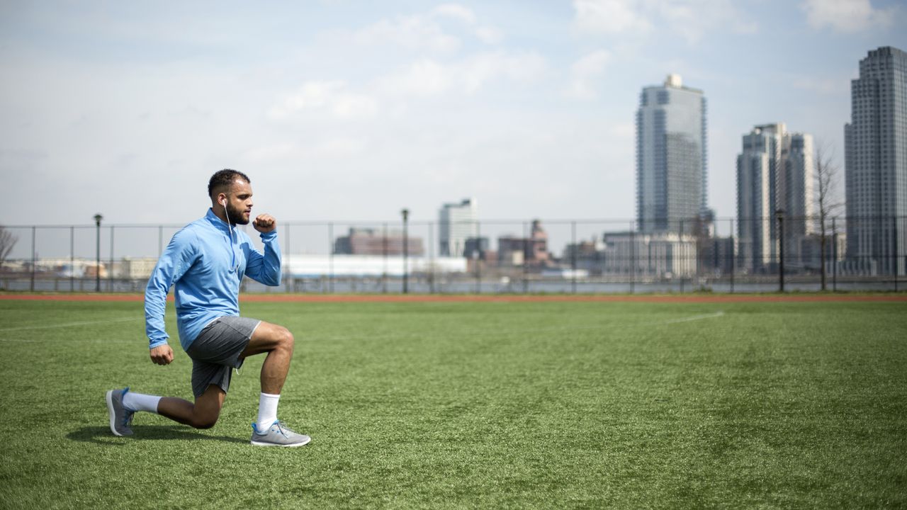 Man lunging outside