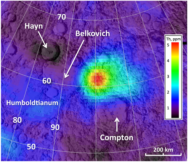 Moon Region Between the Compton and Belkovich Craters