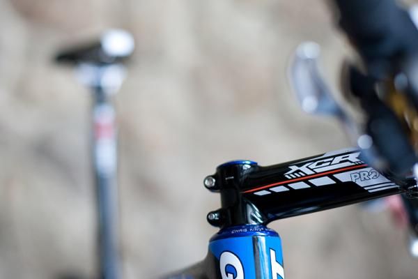 Craig normally rides a different stem to get him lower, but he hasn't had time to finish his bike set up yet.