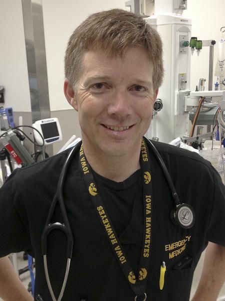 Former professional cyclist Kirk Willett is an emergency room physician at the University of Iowa Hospital in Iowa City