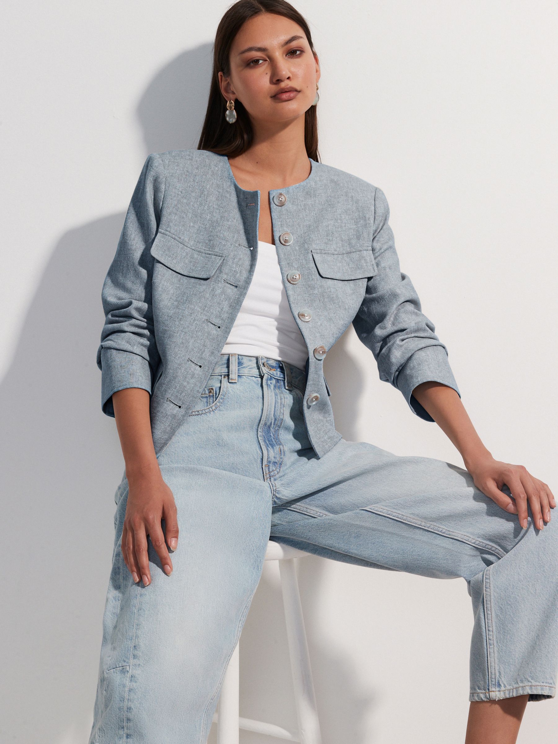 Denim Linen Rich Trophy Jacket