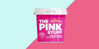 The Pink Stuff product against a green and pink background.