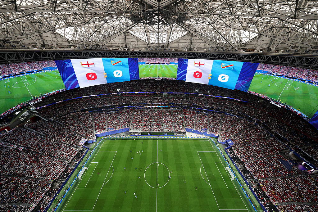 ATLANTA, GEORGIA - JULY 01: General view of the kick off during the FIFA World Cup 2026 Round Of 32 match between England and Congo DR at Atlanta Stadium on July 01, 2026 in Atlanta, Georgia. (Photo by Ezra Shaw - FIFA/FIFA via Getty Images)