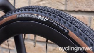 A close-up of the Specialized Pathfinder Pro gravel tyre