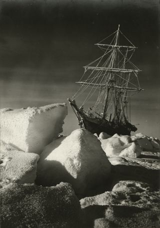 The return of the sun over the trapped 'Endurance' during the Imperial Trans-Antarctic Expedition, 1914-17, led by Ernest Shackleton