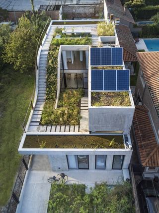 modern home with green roof
