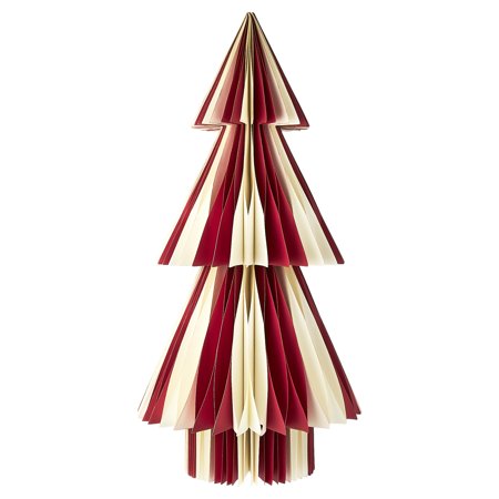 Honeycomb Paper Tree Christmas Decoration, Red and White, 35&quot;, by Holiday Time