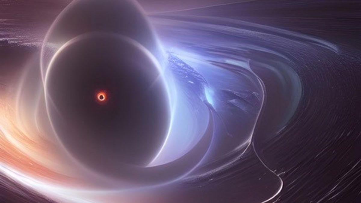 An illustration of a mass-quantised black hole.