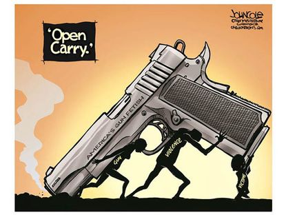 Editorial cartoon open carry gun violence
