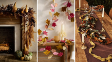 images of fall-inspired garland throughout a home 