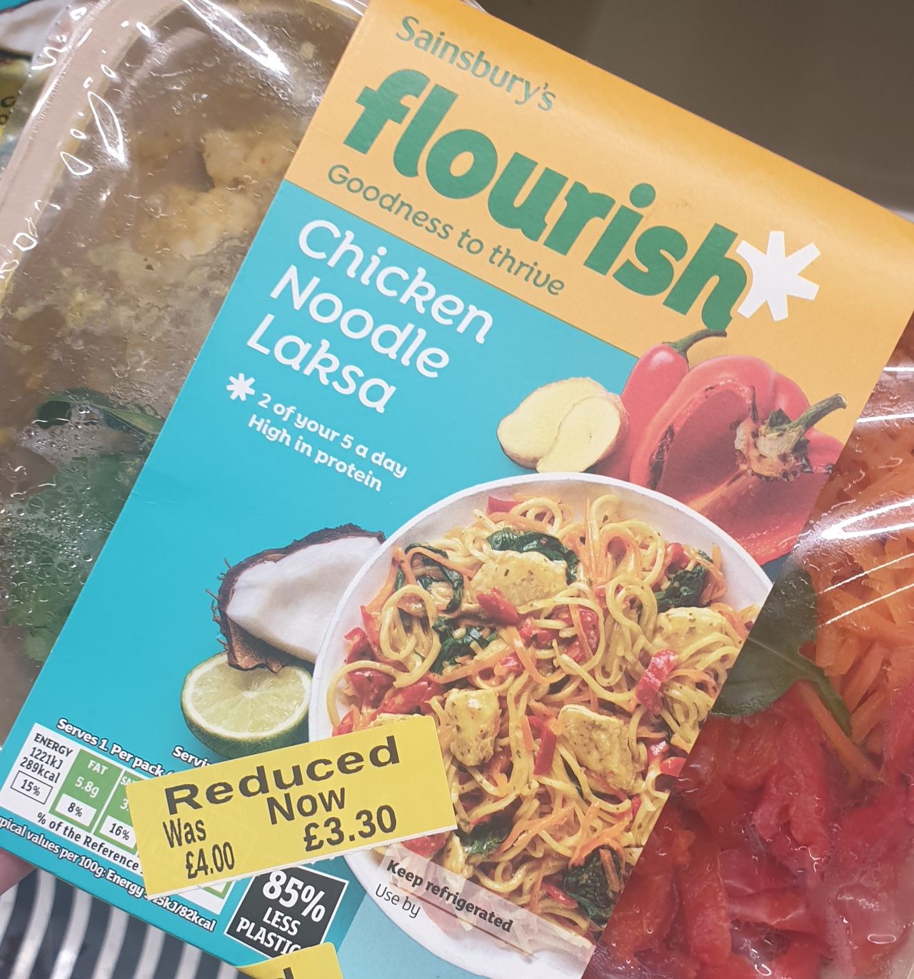 Reduced chicken noodle laksa from Sainsbury's.