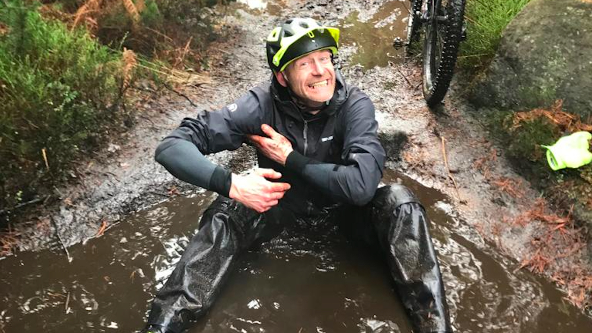 MTB Guy Kesteven in a puddle