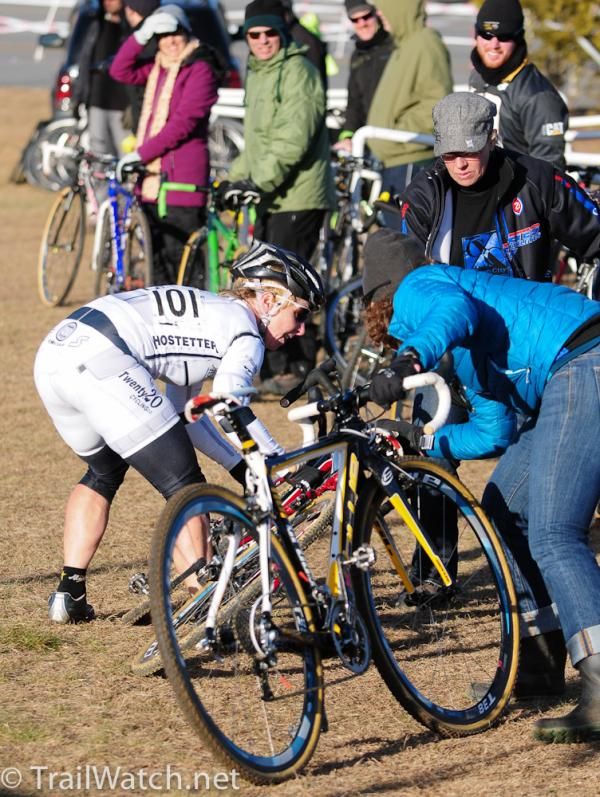 Laura Van Gilder (C3 Athletes Serving Athletes) had a missed bike exchange which probably cost her the race today