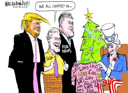 Political Cartoon U.S. Trump GOP Fox News Christmas
