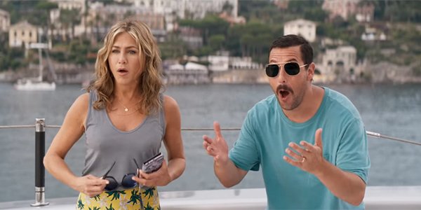 Jennifer Aniston and Adam Sandler in Murder Mystery