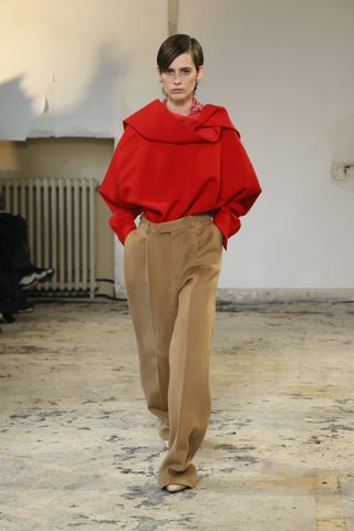 A model walks the runway during the Carven Womenswear Fall/Winter 2024-2025 show as part of Paris Fashion Week on March 2, 2024 in Paris, France.