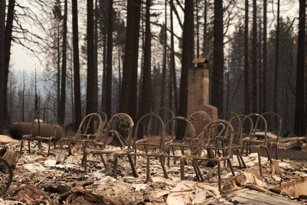 A church destroyed by the Caldor Fire.