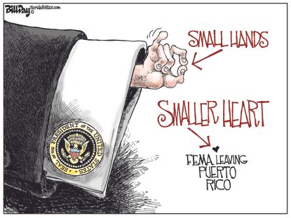 Political cartoon U.S. Trump Puerto Rico Hurricane Maria FEMA