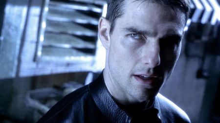 Tom Cruise stars in Minority Report, directed by Steven Spielberg (2002).