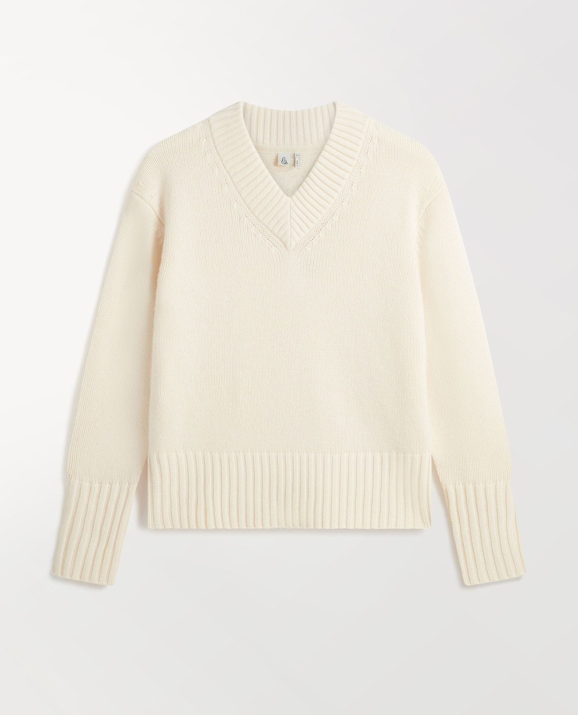 Women's Cashmere Merino V Neck Jumper - Buttermilk - Xs / Buttermilk