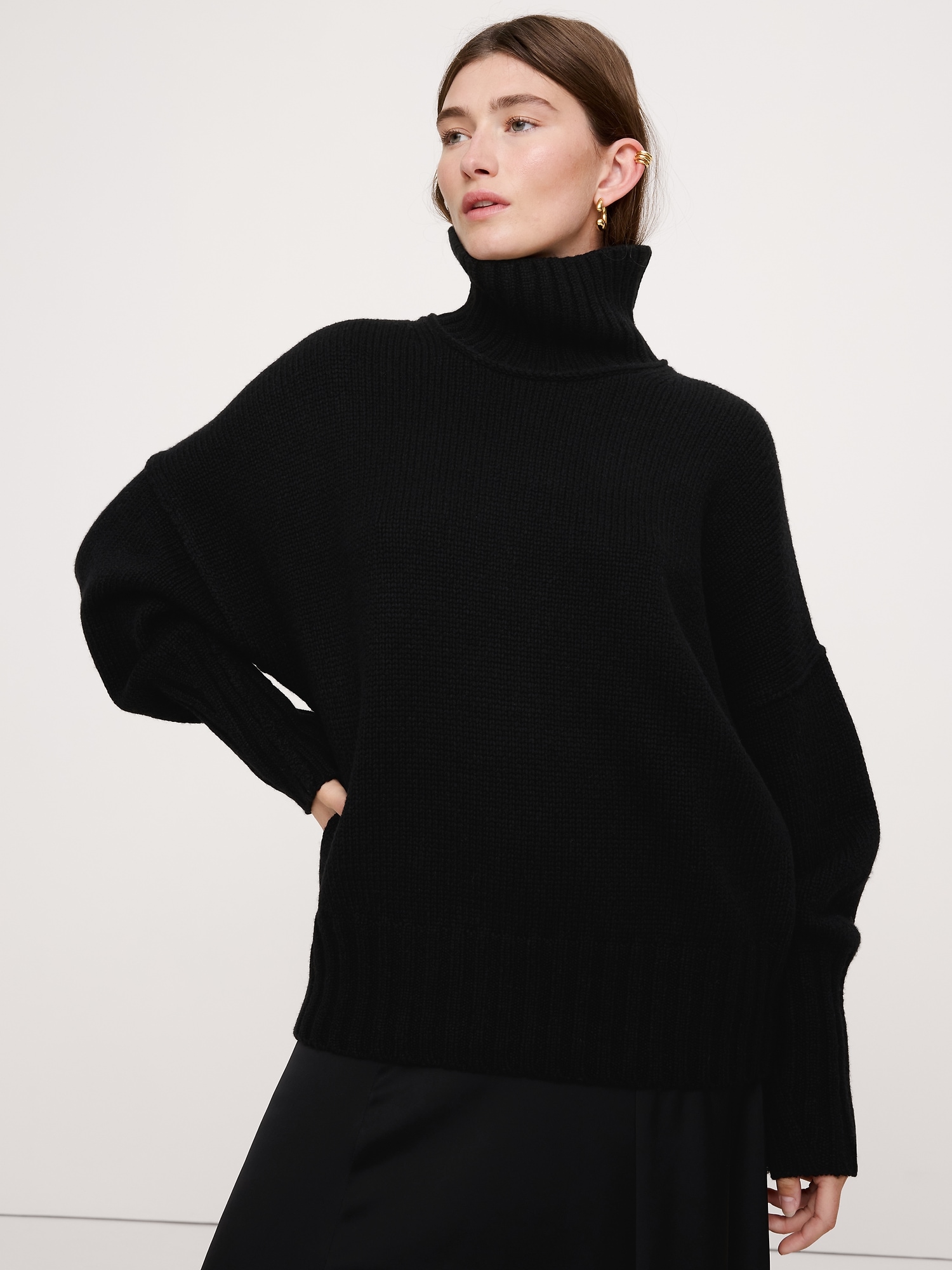 Italian Merino-Blend Turtleneck Sweater
