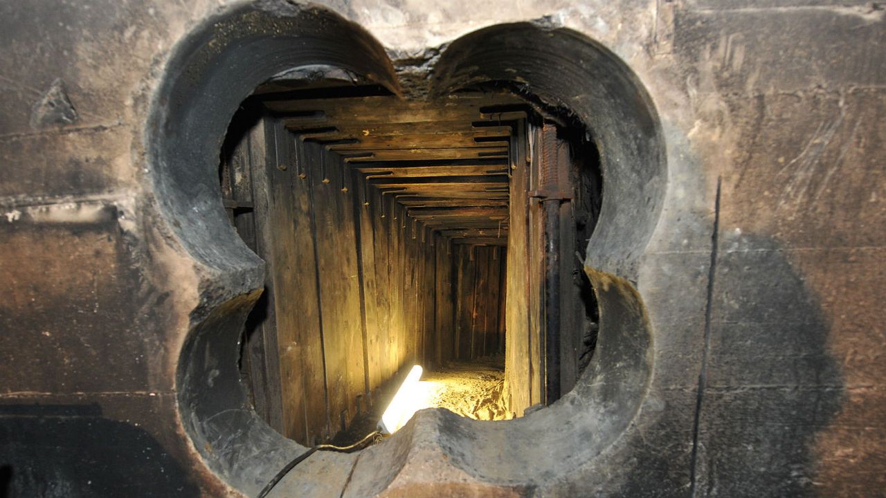 An tunnel used in a bank heist in Berlin in 2013