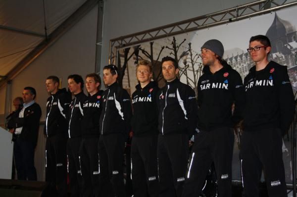 The Garmin-Barracuda team on stage
