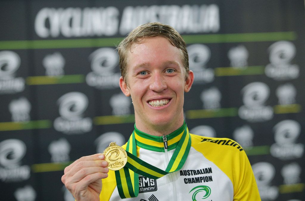 Winners are grinners as Cam Meyer (Western Australia) demonstrates