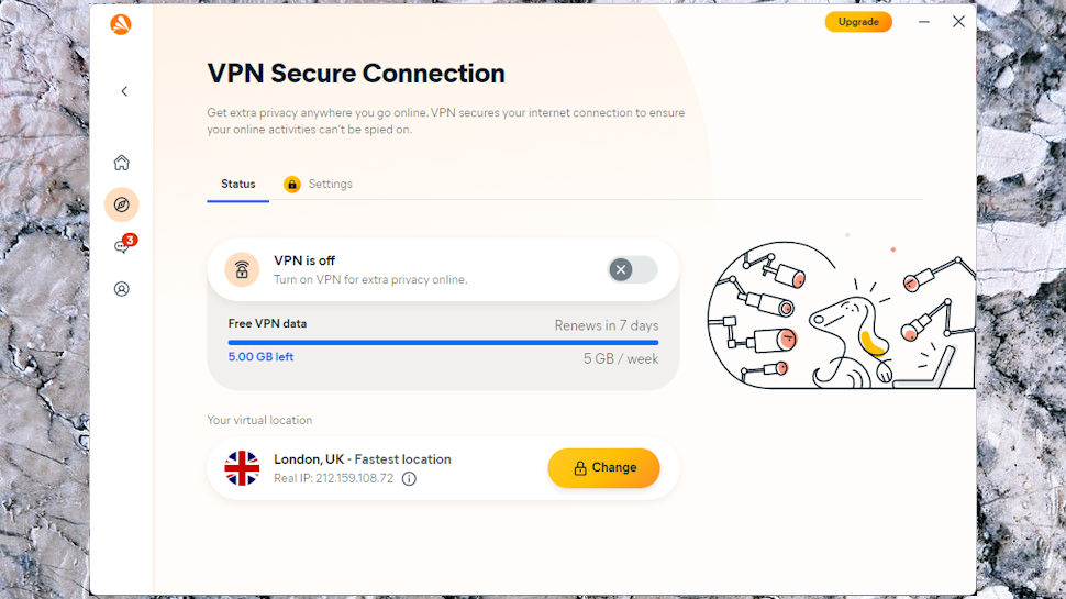 Avast One Essential free VPN