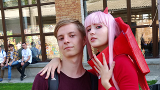 Nikita (left) and and unnamed cosplayer (right) at Comic-Con 2018 in Kyiv.