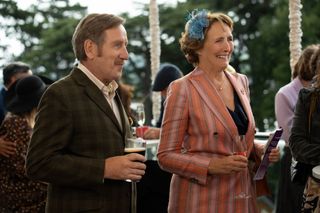 Michael Smiley (Roger) and Fiona Shaw (Angelica) in Bad Sisters