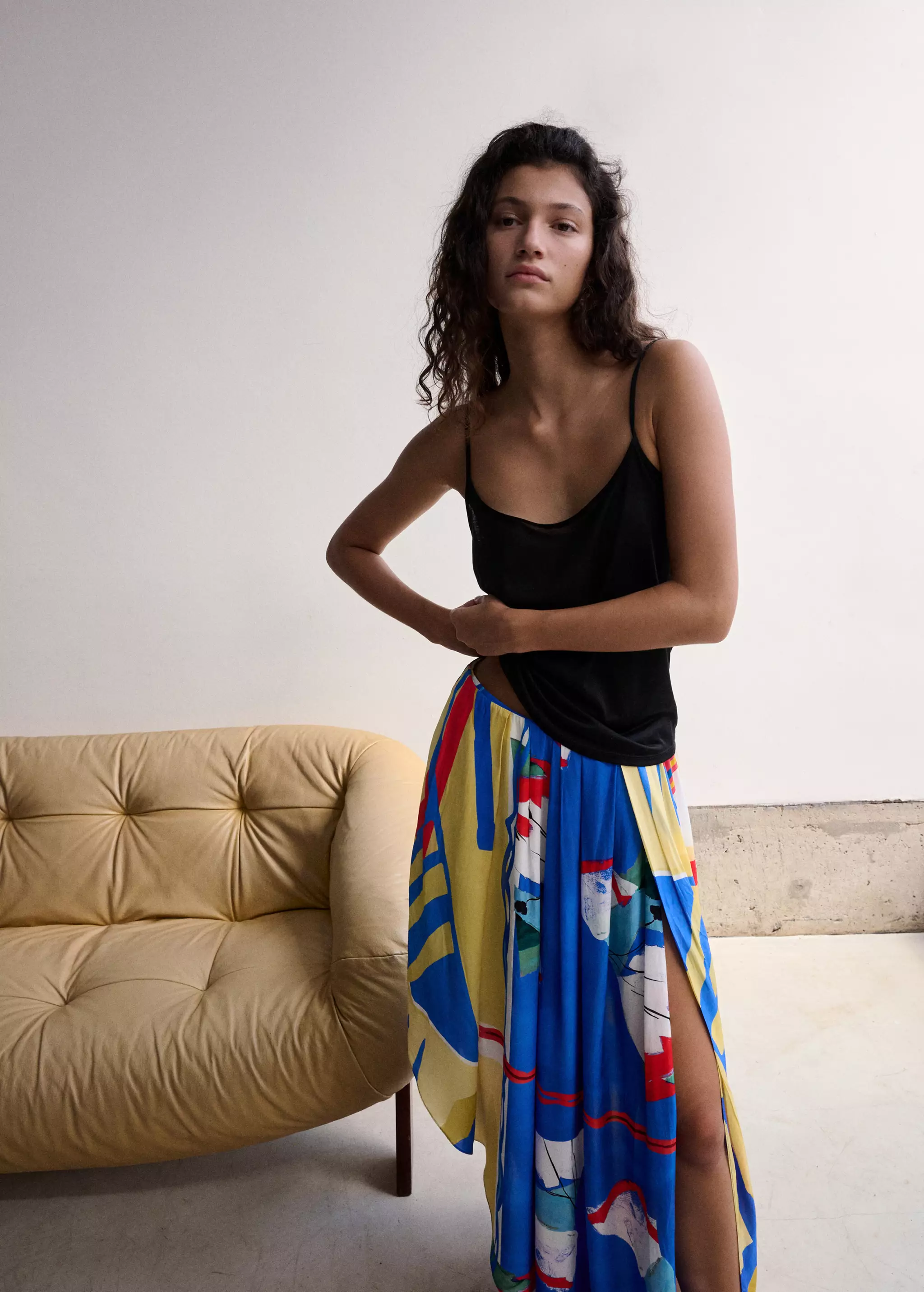 Asymmetrical Printed Skirt - Women | Mango United Kingdom