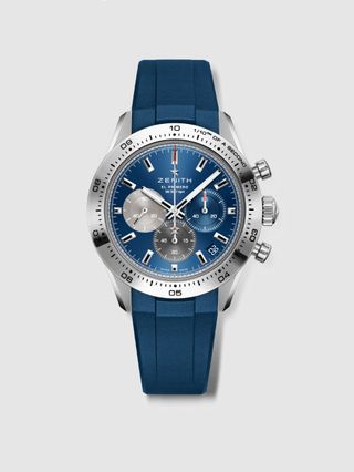 Zenith Chronomaster Sport Watch in Navy Blue With Stainless Steel Hardware