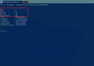 PowerShell check uptime command