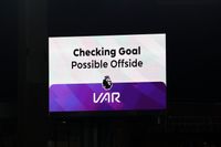 BIRMINGHAM, ENGLAND - MARCH 04: The screen showing the VAR offside check during the Premier League match between Aston Villa and Chelsea at Villa Park on March 04, 2026 in Birmingham, England. (Photo by Catherine Ivill - AMA/Getty Images)