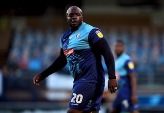 Wycombe's Adebayo Akinfenwa was sent off the last time the sides met