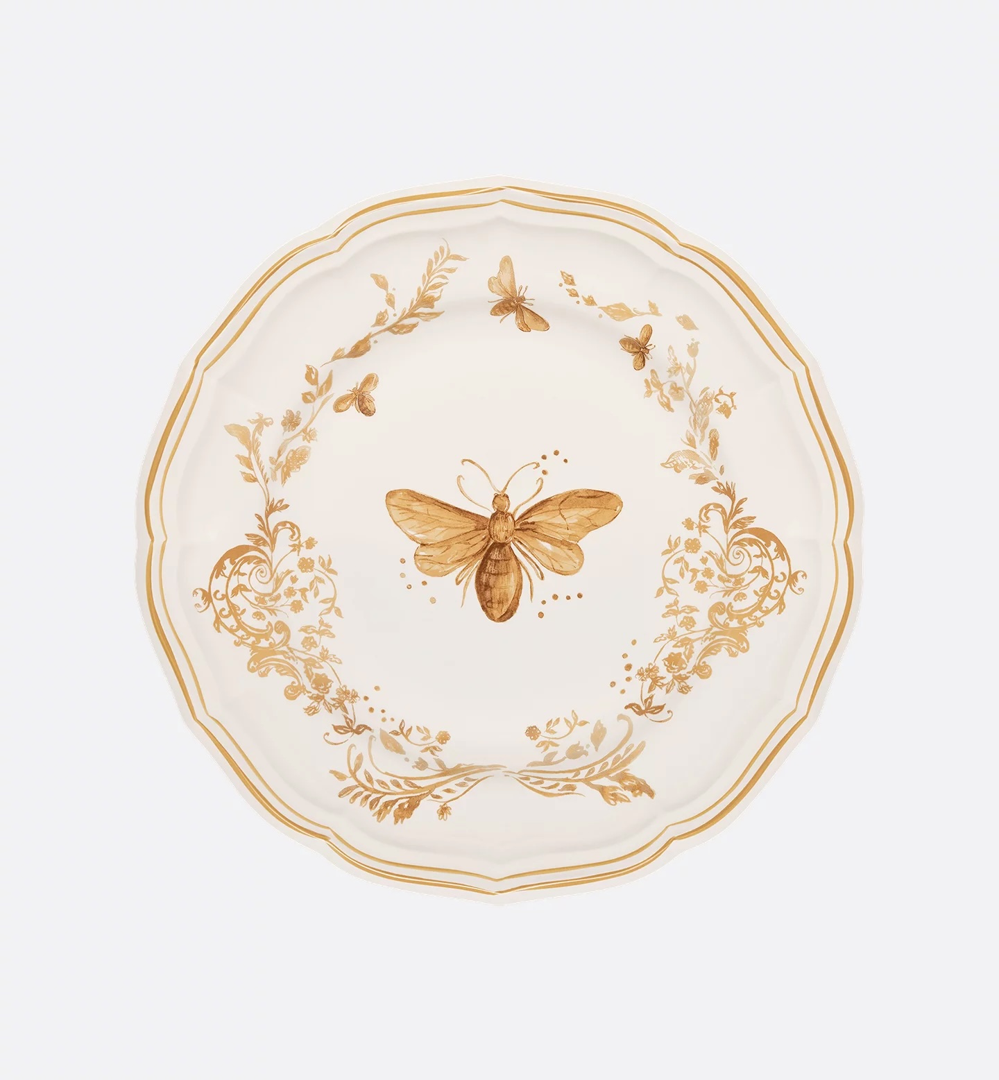 Dior white and gold dinner plate
