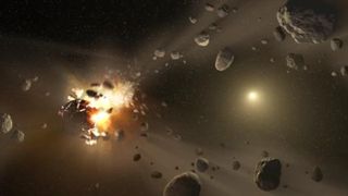 Asteroid collisions in the early solar system exposed their iron cores to space, allowing them to cool rapidly.