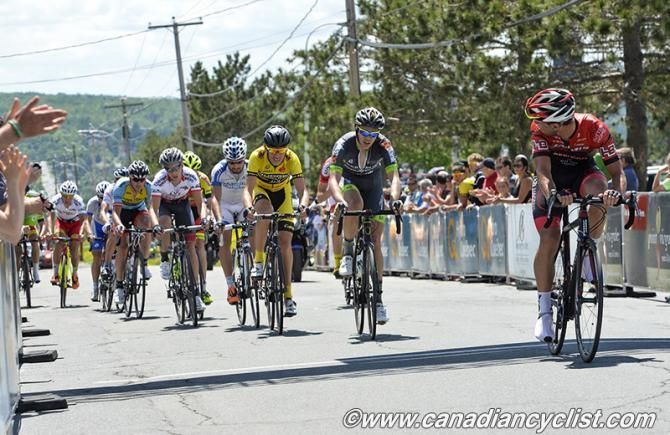 The remnants of the bunch start the final lap
