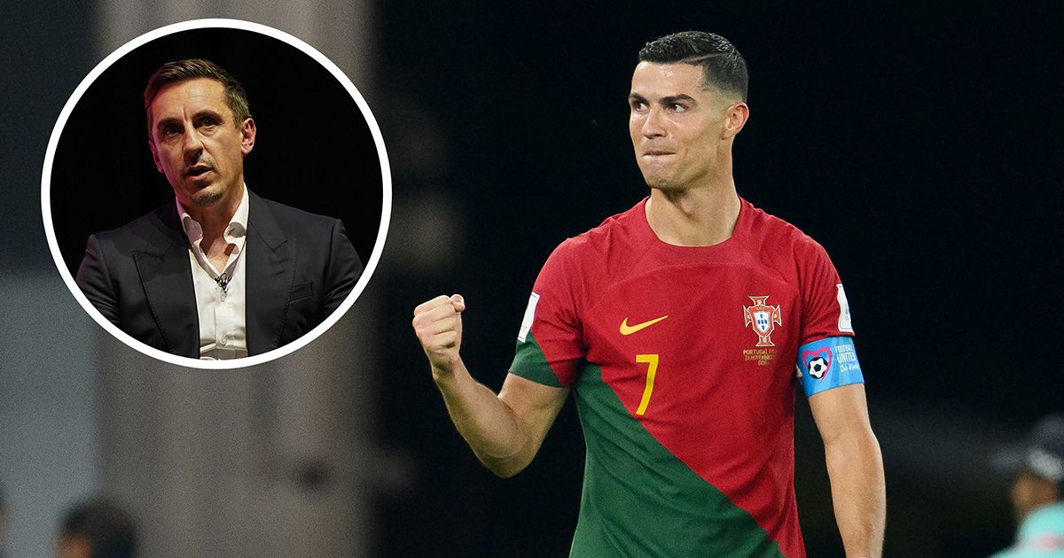 &quot;He&#039;s not answered my calls…&quot; Gary Neville says Cristiano Ronaldo has taken his criticism to heart: Cristiano Ronaldo of Portugal celebrates during the FIFA World Cup Qatar 2022 Group H match between Portugal and Ghana at Stadium 974 on November 24, 2022 in Doha, Qatar.