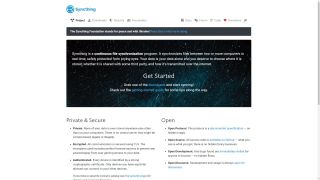 Website screenshot for SyncThing
