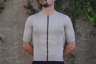 Male cyclist wearing the MAAP Alt_Road gravel cycling jersey
