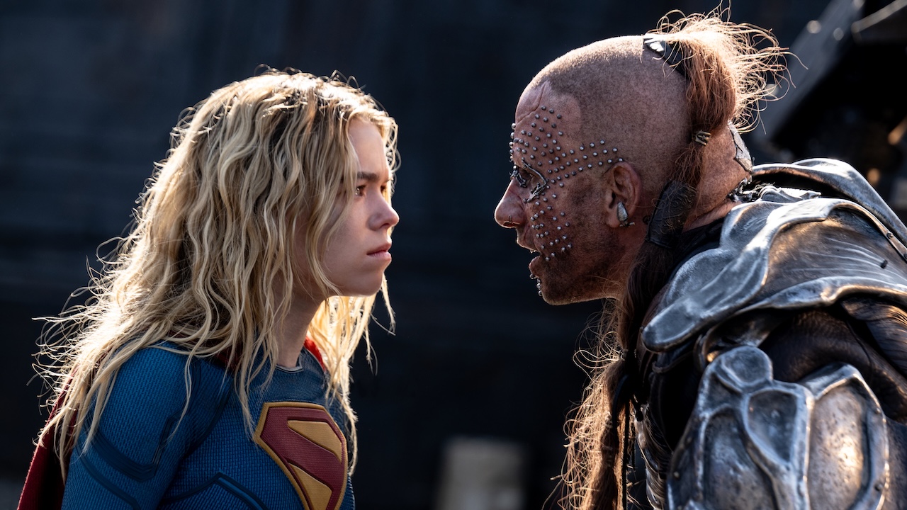 Kara and Krem standing face to face in Supergirl