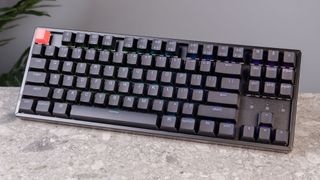 A black Keychron K8 V2 wireless mechanical keyboard