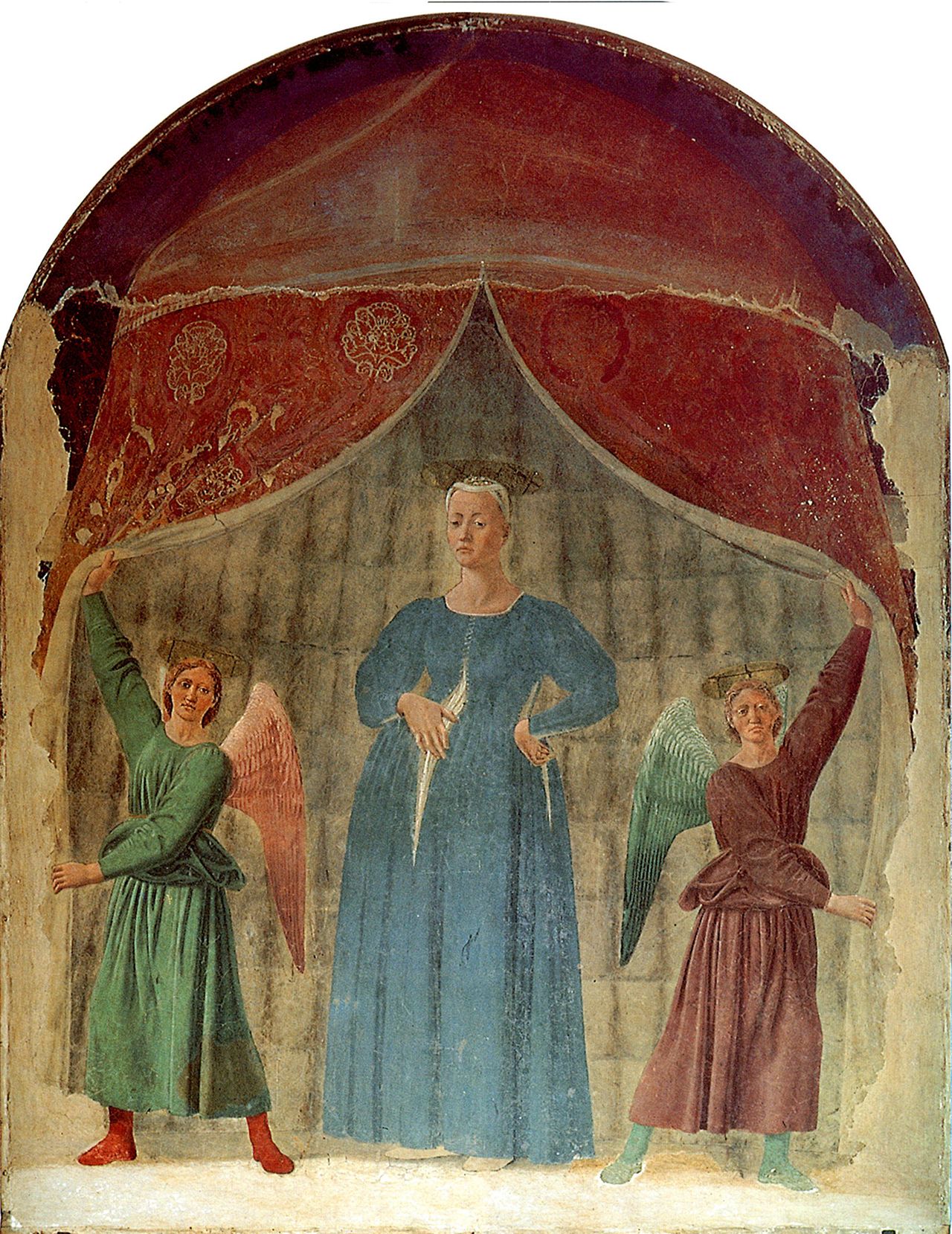 Madonna del Parto, painted around 1460 by Piero della Francesca (ca 1415-1492). 8½ft by 6½ft; Monterchi, Tuscany, Italy.